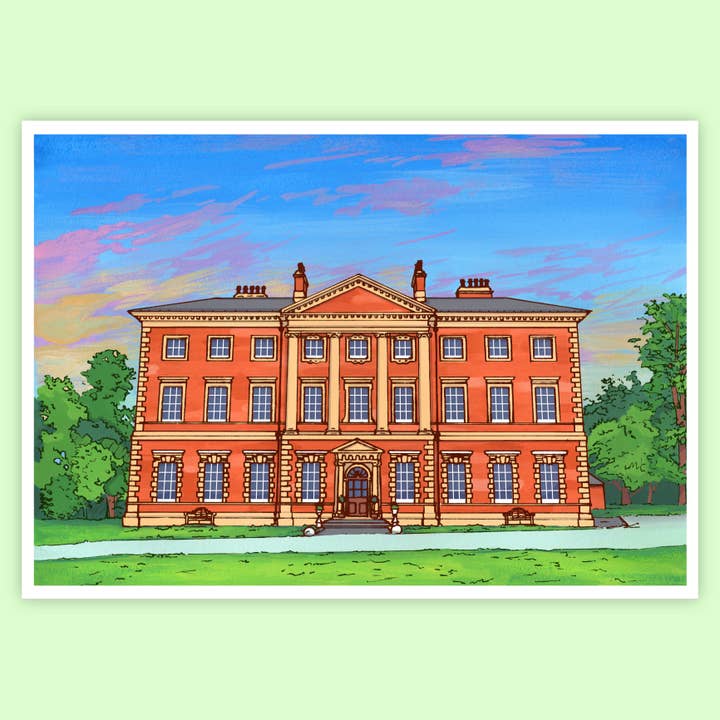 Lytham Hall Art Print | Lytham, Lancashire, Fylde Coast, UK for wholesale by Emily Peet Illustration