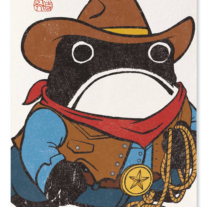 COWBOY EZEN FROG: Art Print for wholesale by Ezen Trade