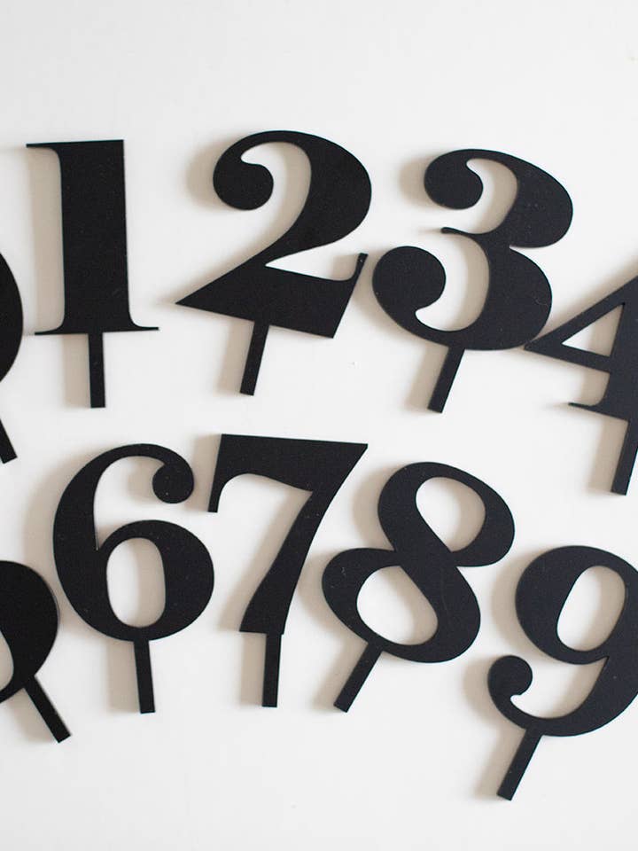 Numeric Cake Topper Sets for wholesale by Engravables Design Studio