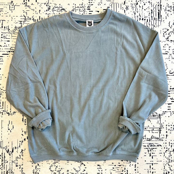 Route 50 Blanks - Wholesale Sublimation Blank T-Shirt - Unisex - SALE: Mist | Unisex Corded Crew | Sublimation Blank Top