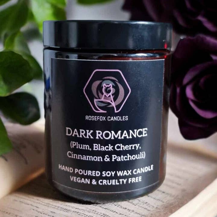 Pflaume Kirsche Zimt Patchouli Vegane Sojakerze Handgemacht für den Großhandel von Rosefox Candles