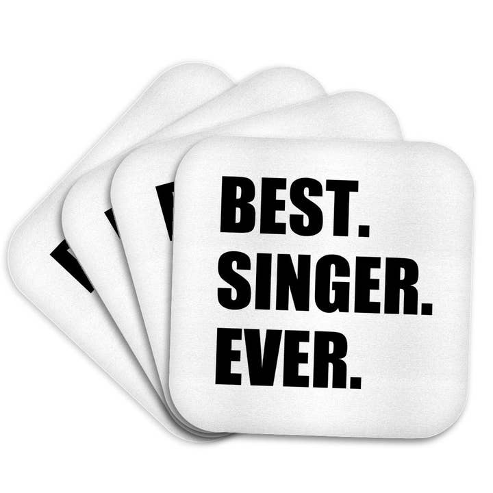 3dRose - Wholesale Coasters - 3dRose, Best Singer Ever, fun gift for singing appreciation, black text, Coaster7