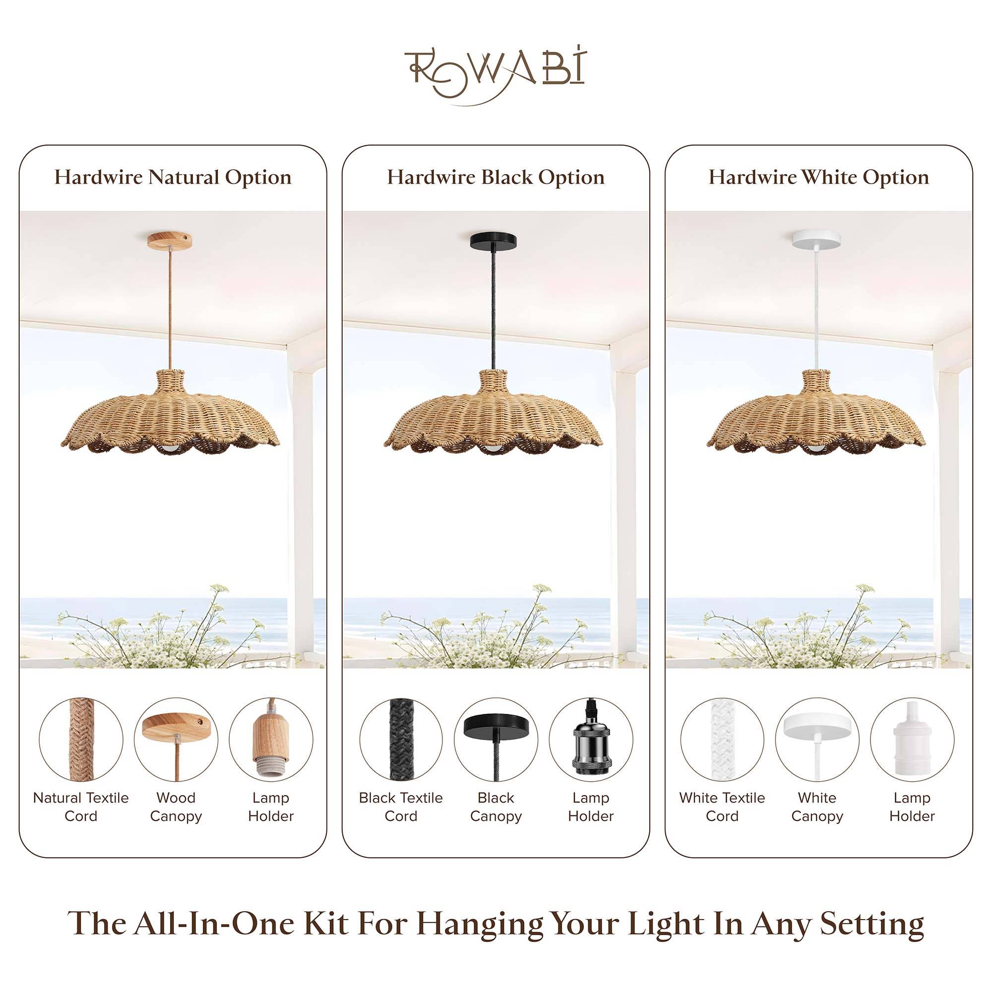 Rowabi - Wholesale Chandelier/Hanging Light - Outdoor Aurelia Rattan Pendant Light5