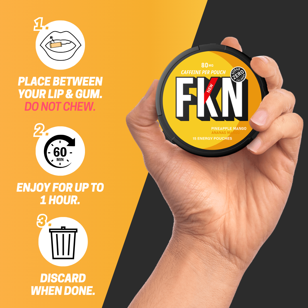 FKN Rich – Engroshandel Pulver til sunhedsdrik – FKN Koffeinposer (Ananas Mango) 80MG4