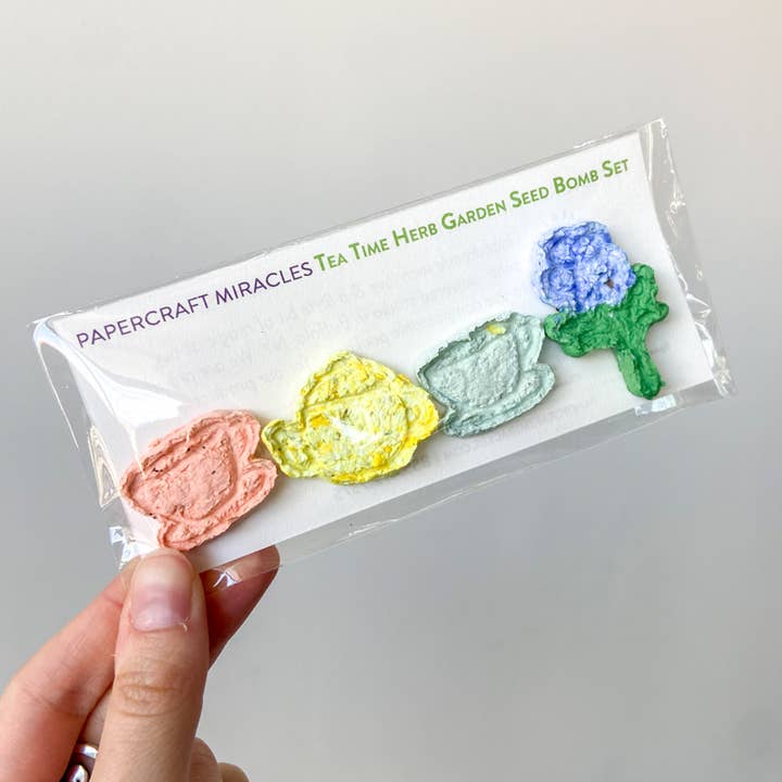 Papercraft Miracles LLC - Wholesale Plant Seeds - Tea Time Herb Garden Seed Bomb Set1