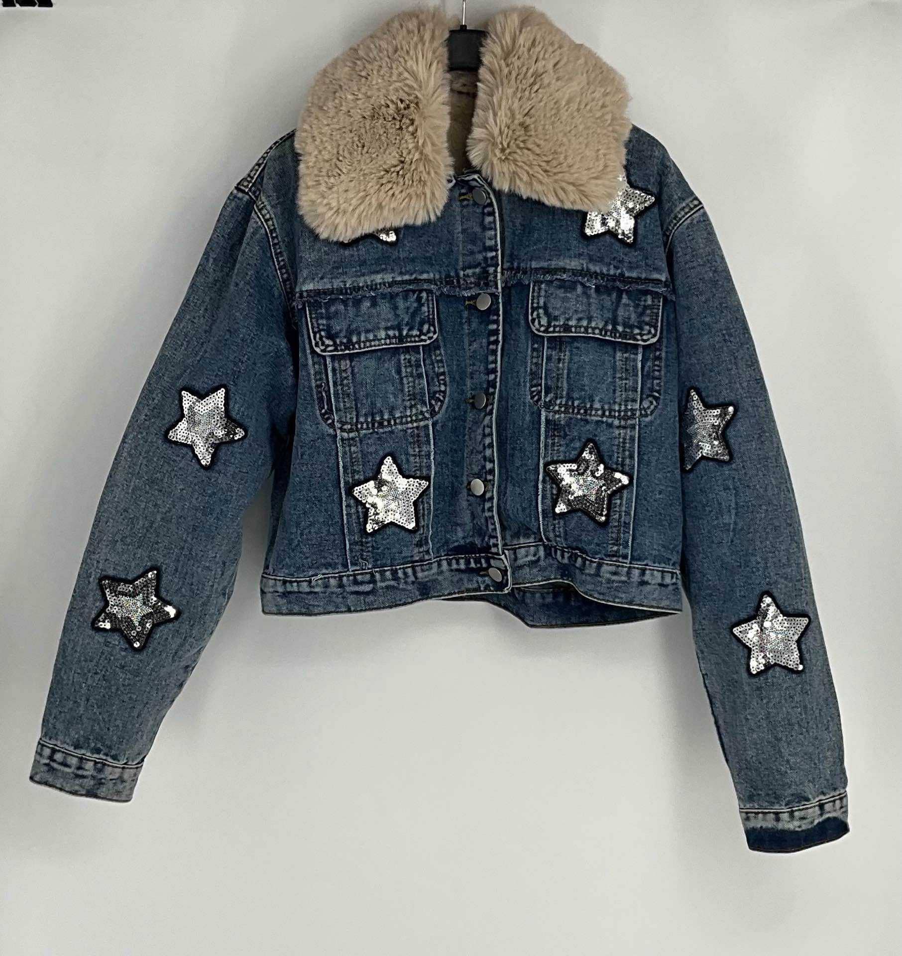 sole – Engroshandel Denimjakke - Dame – Denimjakke med palietter5