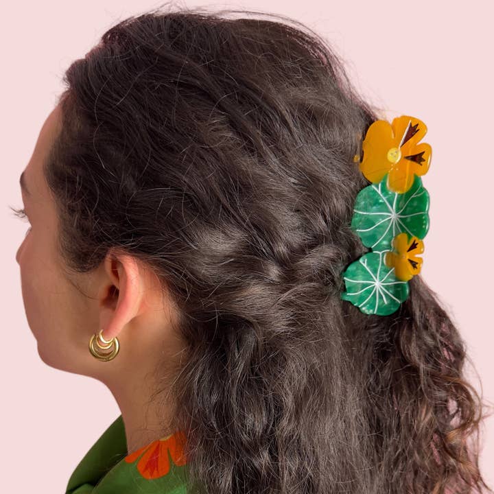Centinelle - Wholesale Hair Clip - Women's - Nasturtium Garden Hair Claw1