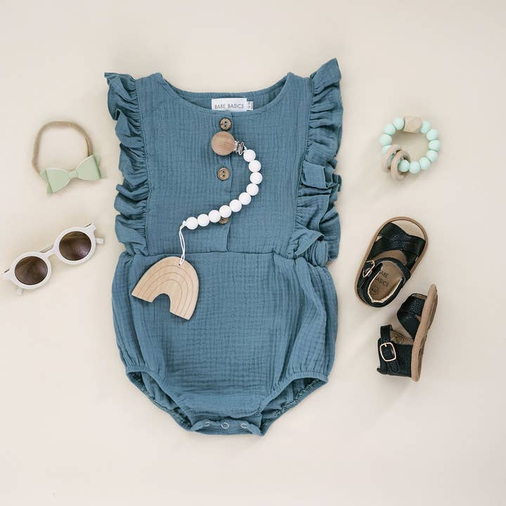 Babe Basics - Wholesale Bodysuit (Non-Footed) - Baby - Seafoam Baby Romper