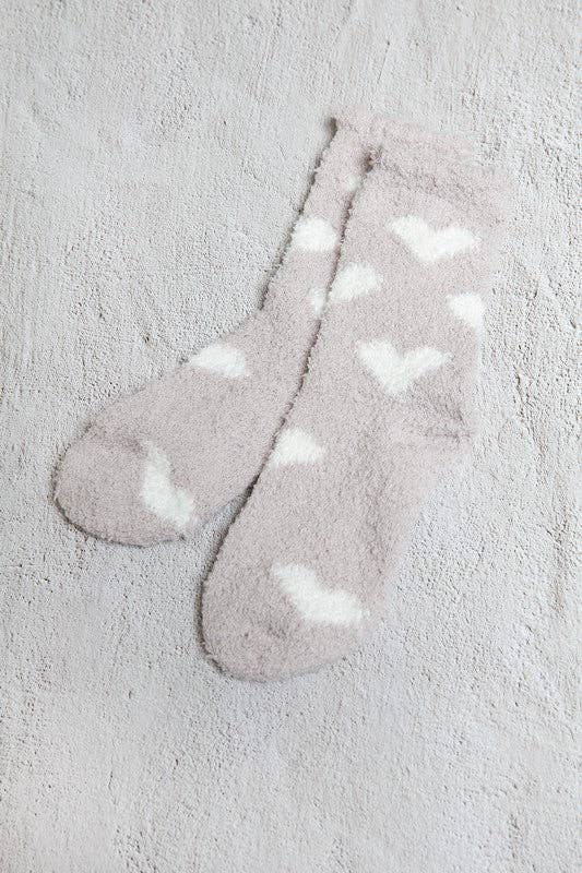 JOSSLYN by wall to wall - Wholesale Socks - Women's - WARM CORAL FLEECE PLUSH HEART FUZZY SOCKS | 40S0204312