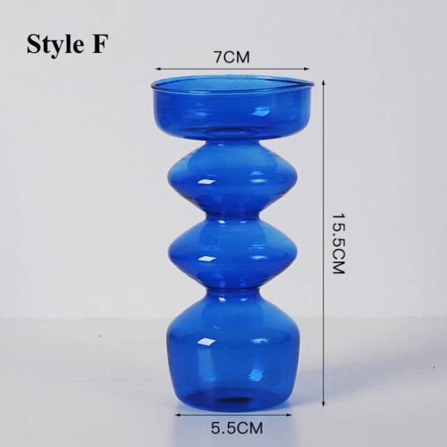 IVORE.GROUP (We cover All Import duty) - Wholesale Candle Holder - Blue Glass Candlestick Holder5