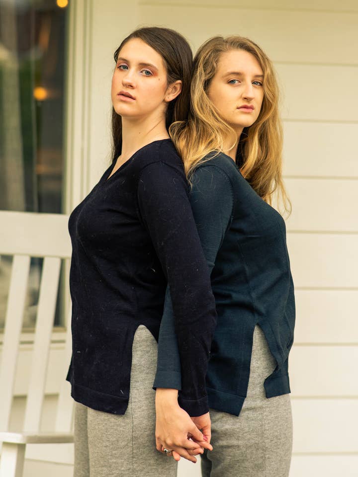 Pima Cotton V-Neck Sweaters - Handcrafted in Peru, Available for wholesale by DAPH