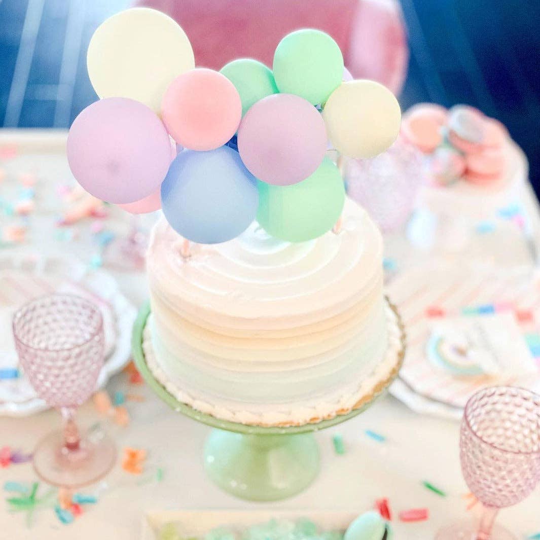 Ellie's Party Supply - Vente Décoration pour cake/cupcake - Kit mini ballon arc-en-ciel pastel pour gâteau2