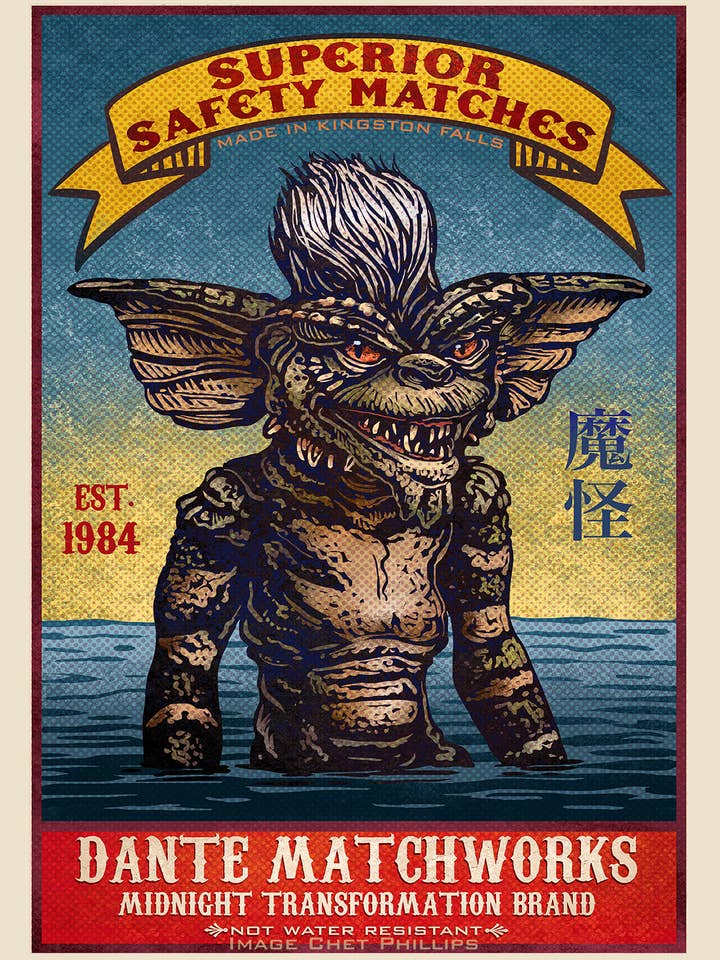 Gremlins Brand 5" x 7" Matchbox print for wholesale by ChetArt