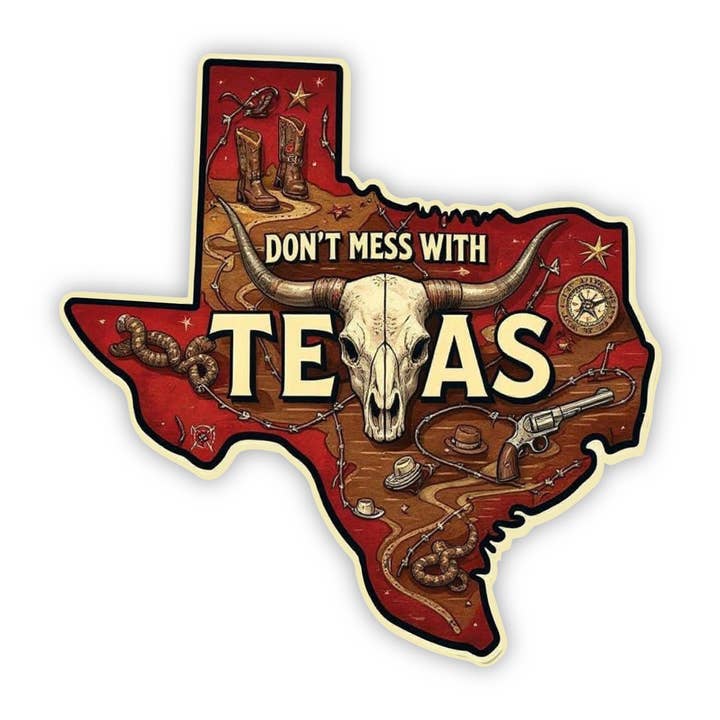 Texas State Aufkleber | Leg dich nicht mit Texas an Design für den Großhandel von PiggyPrintStickers