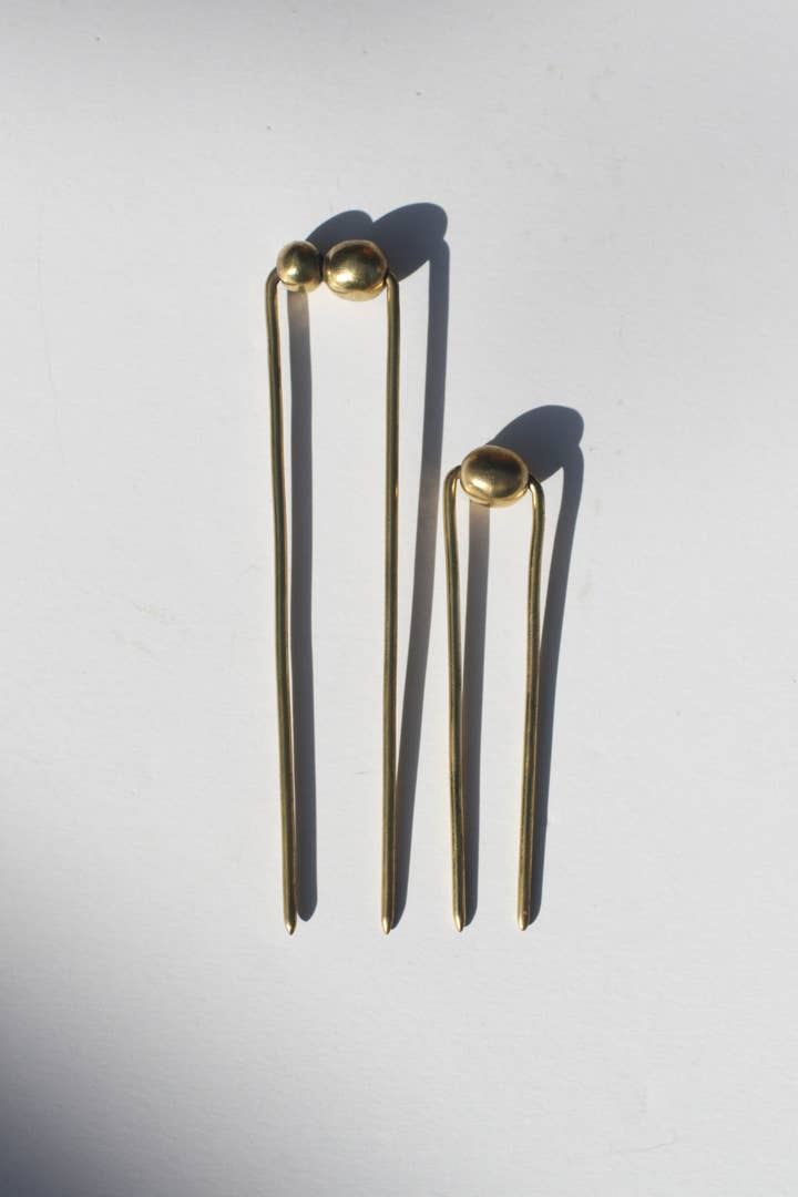 Rover & Kin - Wholesale Hair Pin - Raw Brass Bead Hair Pin1