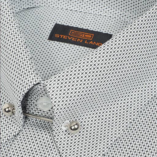 Steven Land – wholesale Buttoned-down shirt – Men's – The Granville | French Cuff | Long Point Collar | Collar Bar | Dobby Weave1