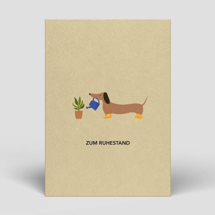 Postkarte - Dackel zur Rente - Nr. 308 für den Großhandel von Naturbedacht