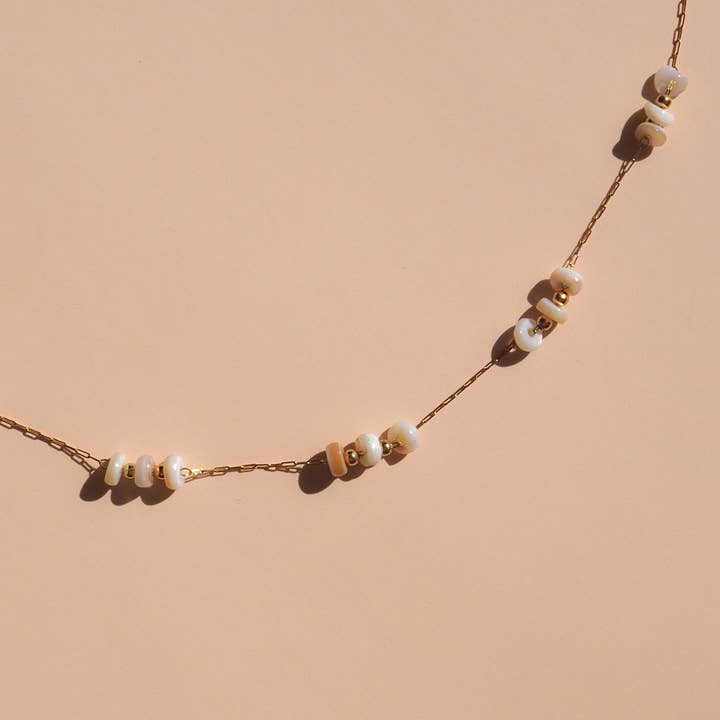 Alesi Jewellery - Wholesale Beaded/pearl necklace - Shell Satellite Necklace 18K Gold0