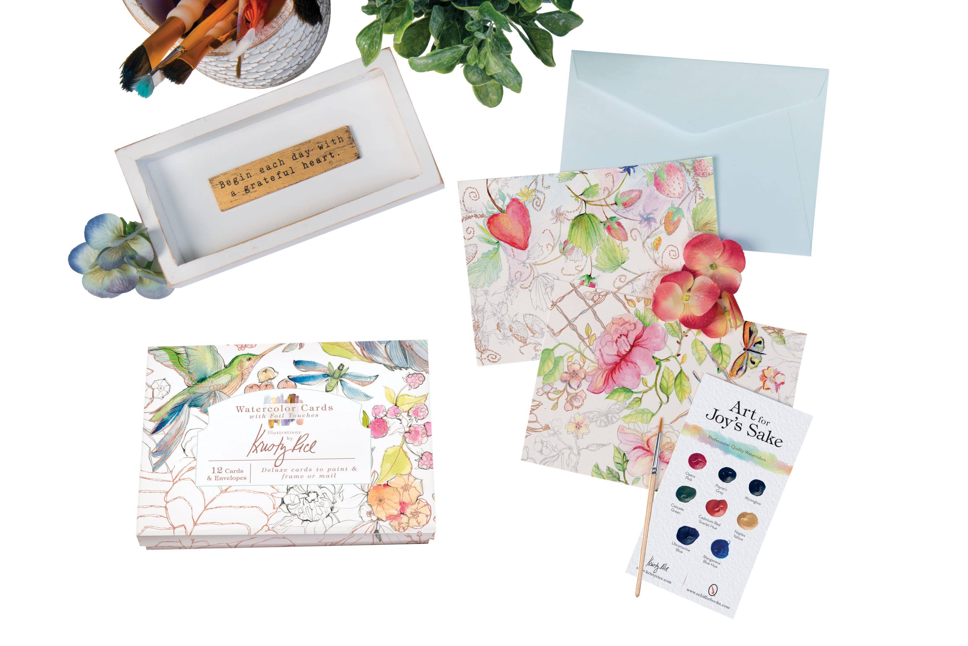 Schiffer Publishing - Wholesale Stationery/Notecard Set - Watercolor Cards with Foil Touches1