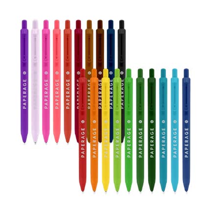 20 Pack Retractable Gel Pens Rainbow for wholesale by Paperage