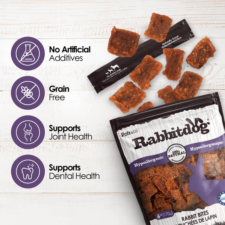 Palz&Co - Wholesale Pet Treats - Dog - Rabbitdog Rabbit Bites - 6 oz4