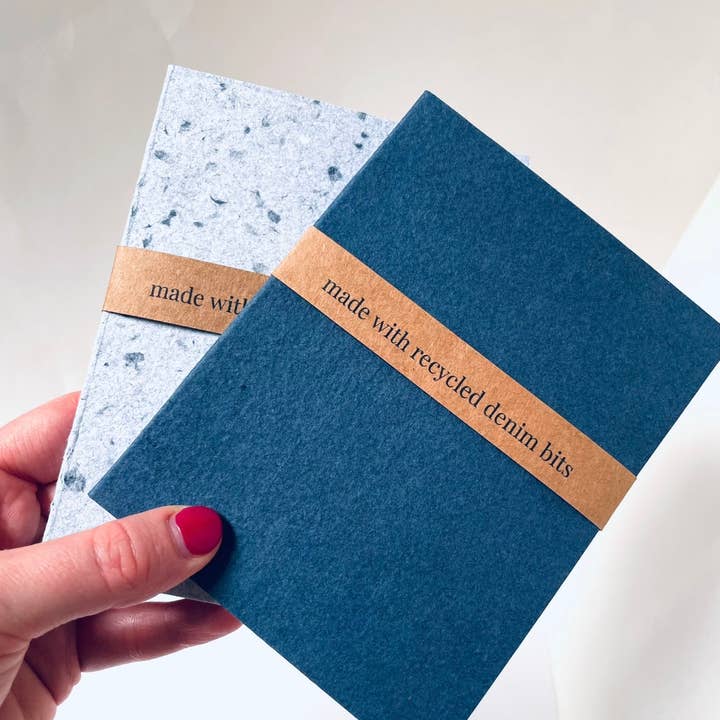 Atelier By Cat - Wholesale Notebook - mini Recycled Denim Confetti Notebook Eco-Friendly