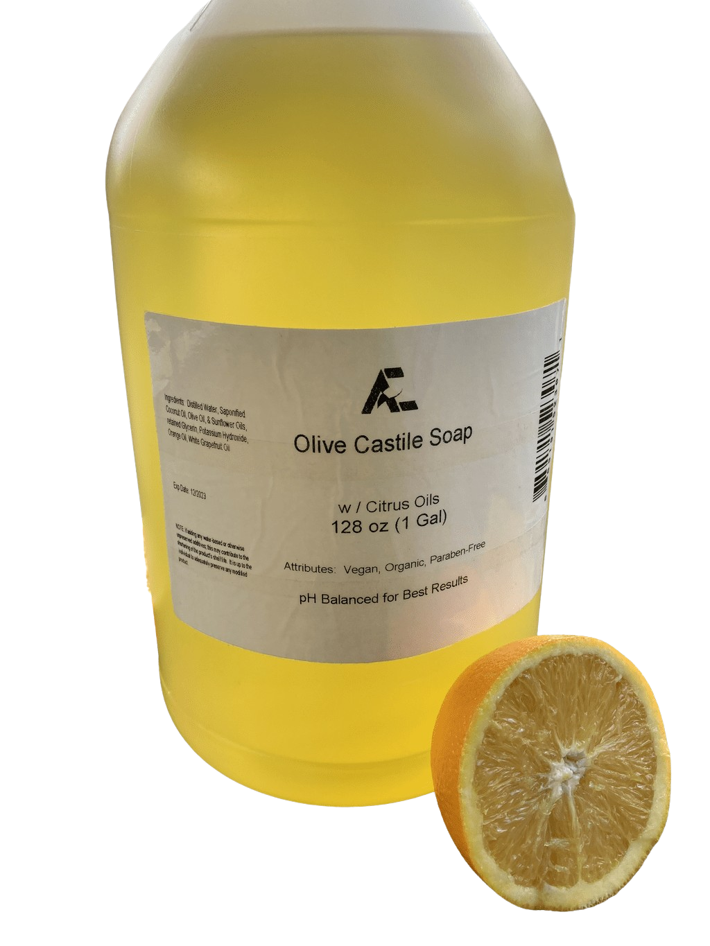 Alchemist Express – wholesale Liquid laundry detergent – Organic Citrus Castile Soap 1 Gallon (128 oz) Size (Copy1