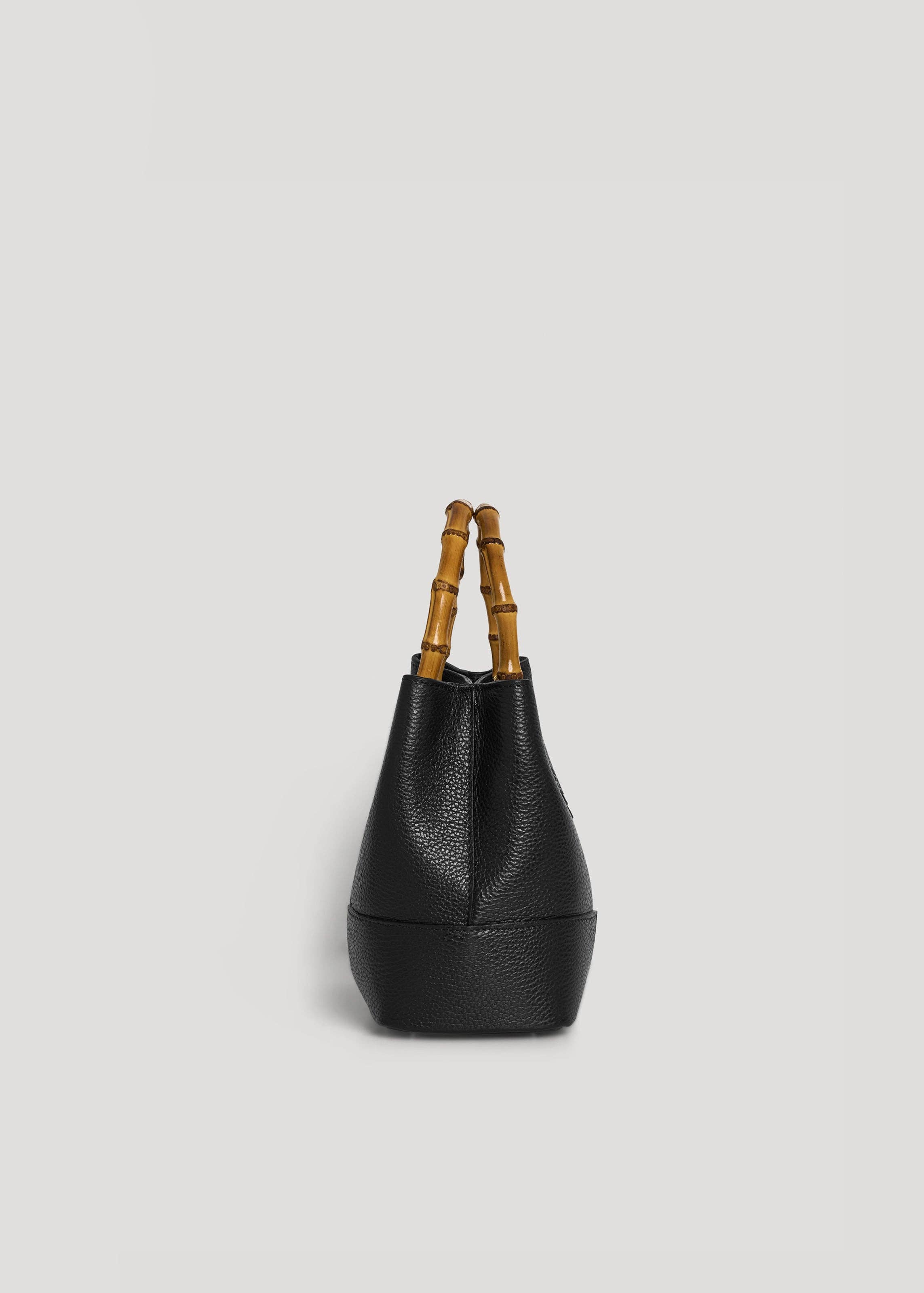 Prestige Milano - Vendita all'ingrosso Borsa tote - Donna - Bamboo Babe Micro Bag in Black Dollar Leather2