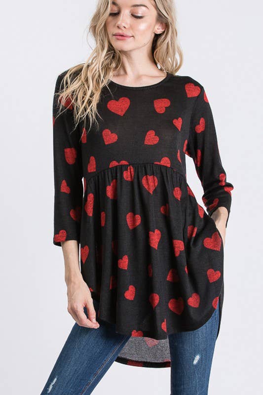 HEIMISH - Wholesale Tunic - Women's - ST1338-42 VALENTINE HEART BABYDOLL TOP11