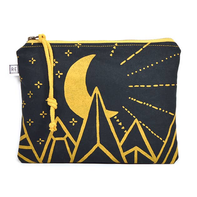 Cosmetic Pouch - Moonbeam // Large Canvas Clutch for wholesale by Rachel Elise Studio