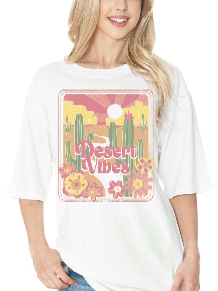 Amused by Blue - Vente T-shirt à imprimés – femme - Top graphique unisexe oversize - DESERT VIBES3