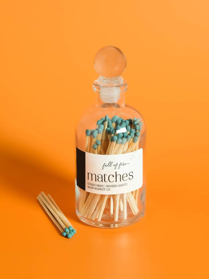 Full of Fire Deep Teal Matches for wholesale by Made Market Co.