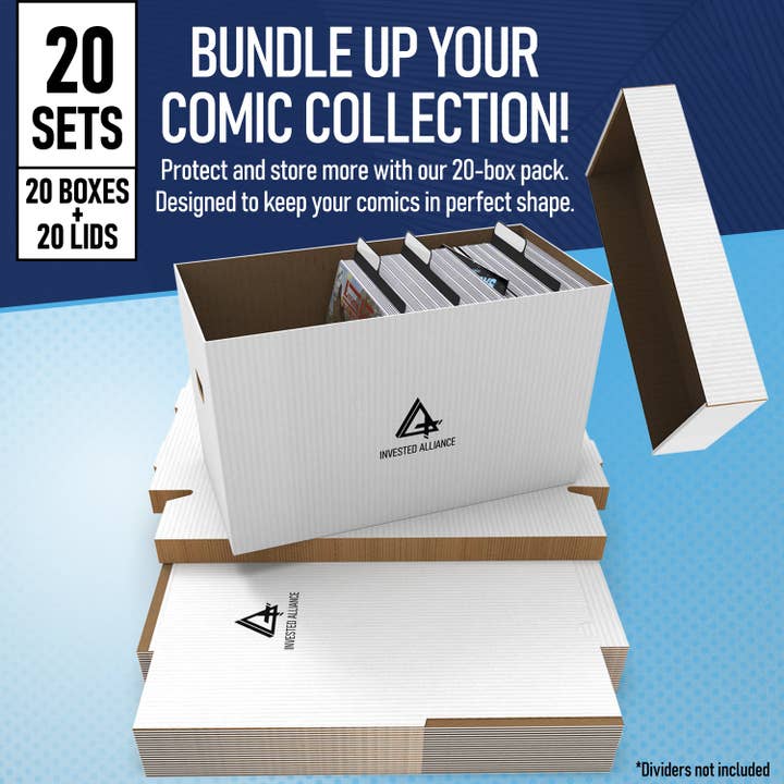 Invested Alliance LLC - Vendita all'ingrosso Contenitori portaoggetti - Scatole Premium per la Conservazione di Fumetti - Confezione da 202