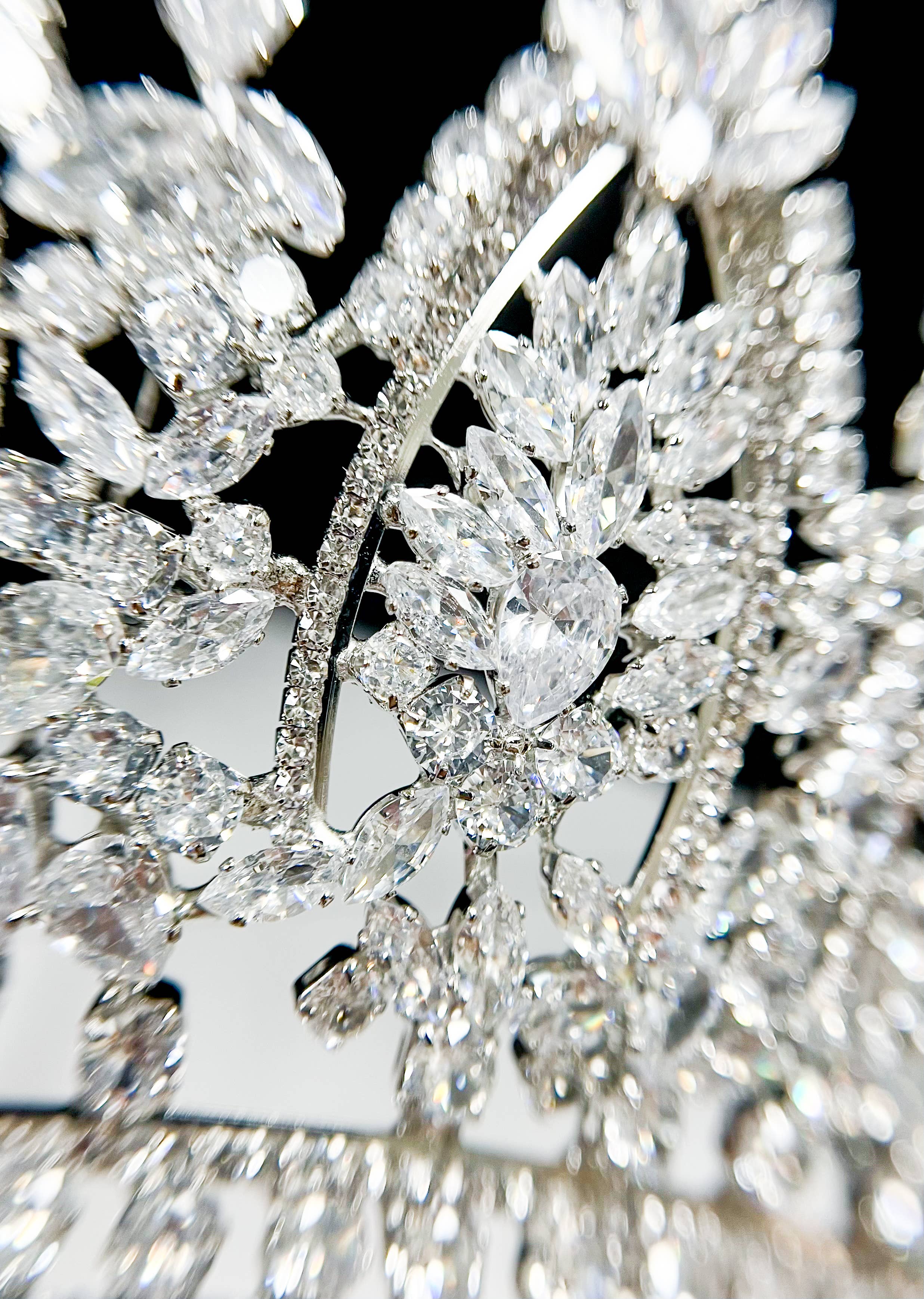 Happy Dream Gifts – wholesale Partyhatt/-krona – Silver Zirkonia krona, Brudkristallkrona, Bröllopskrona7