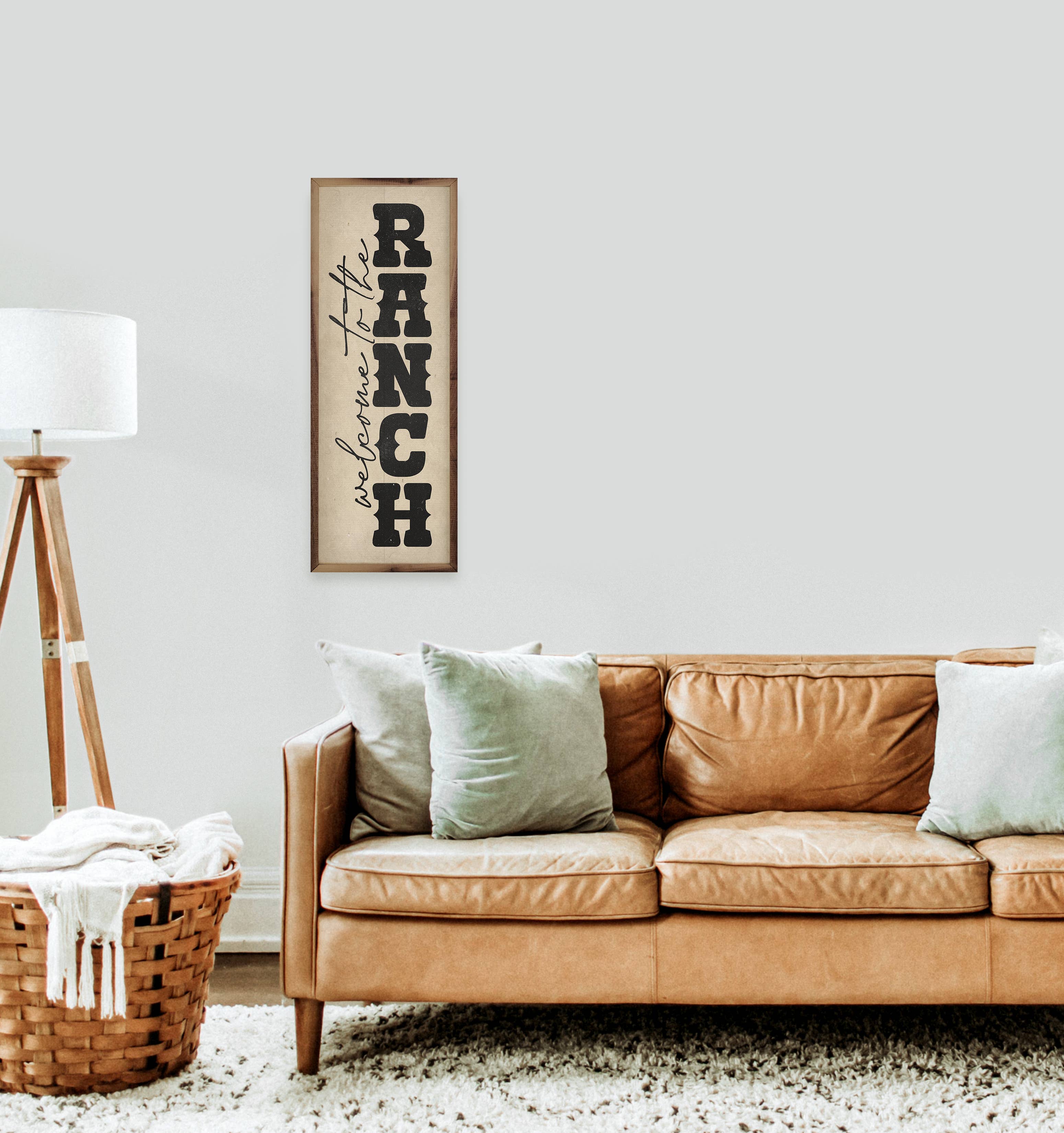 Kendrick Home - Wholesale Wood Wall Art - Welcome To The Ranch Vertical White2