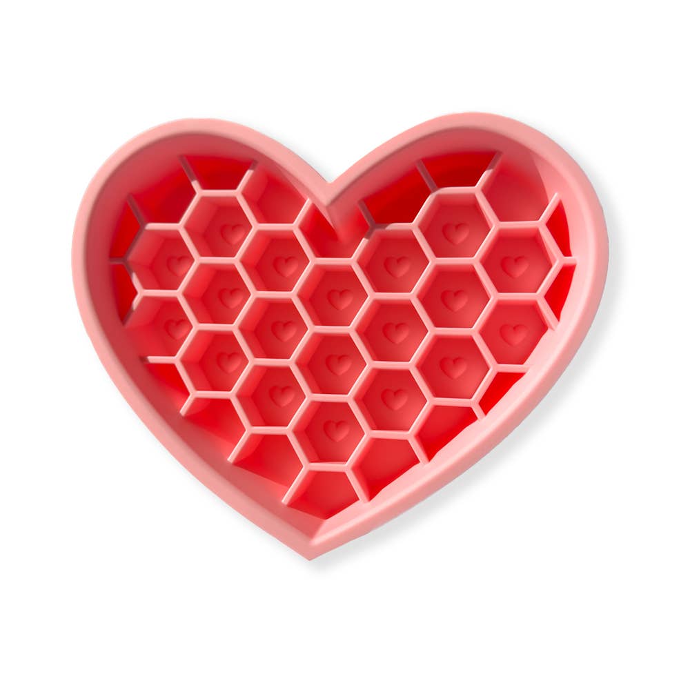 Spot N Knot - Vente Gamelle – chat et chien - Gamelle lente en silicone en forme de cœur avec tapis à lécher7