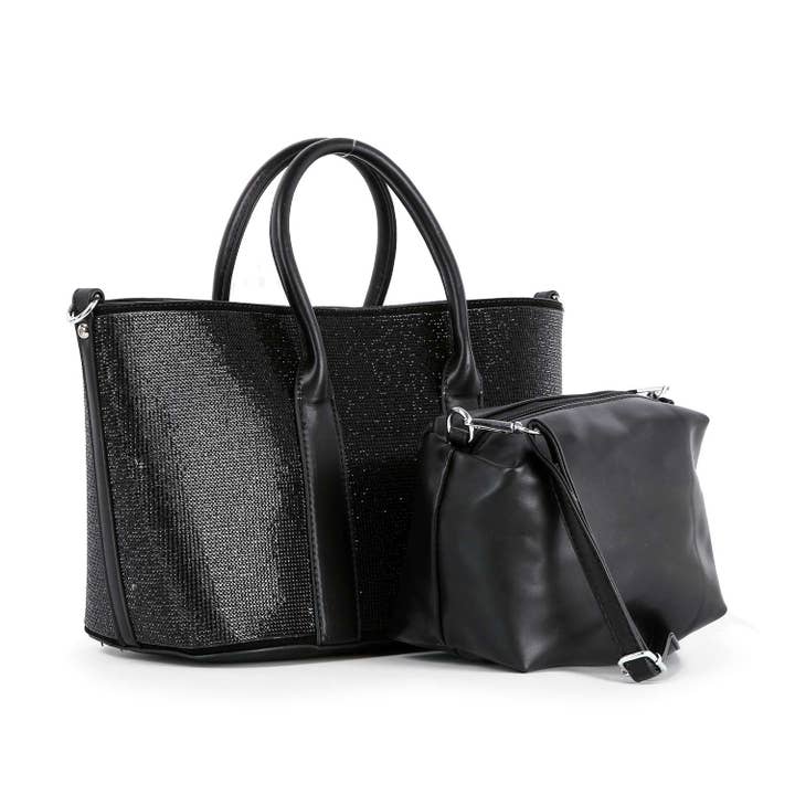 Handbag Express - Wholesale Tote Bag - Women's - Stunning Rhinestone Covered Tote Set
