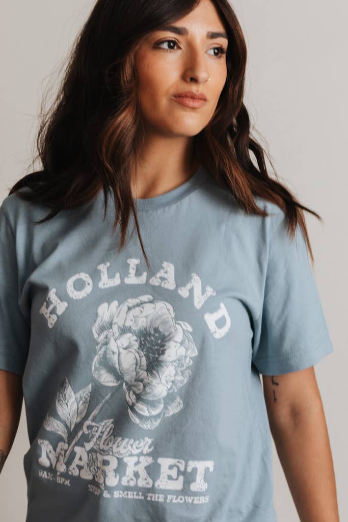 Crowned Free - Wholesale Screen Printed T-Shirt - Women's - Holland Flower Market Tee6