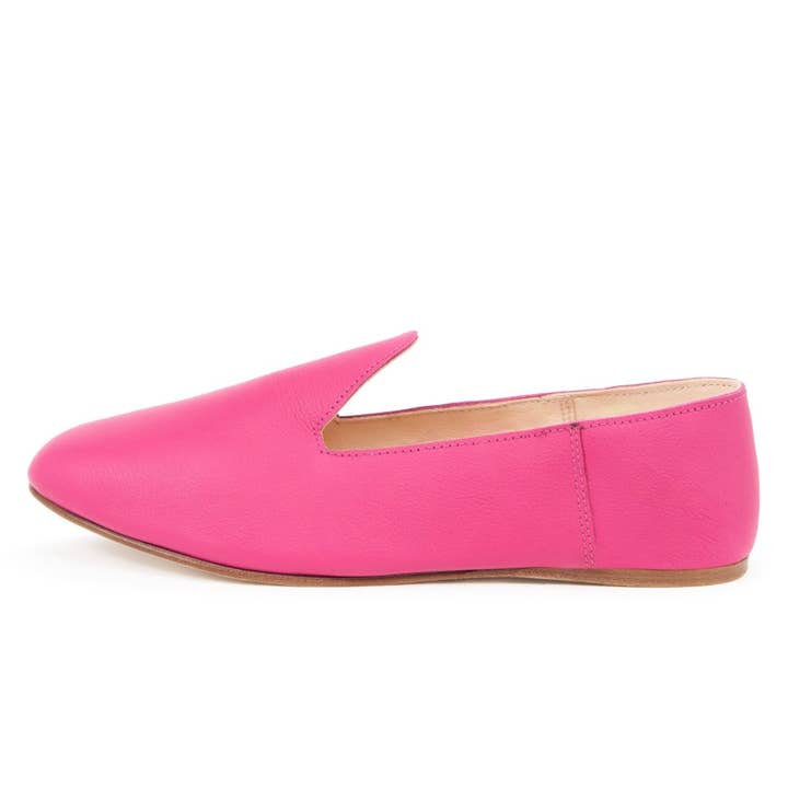 Leather Slide Loafer - Fuchsia for wholesale by Our Stories Are Yours