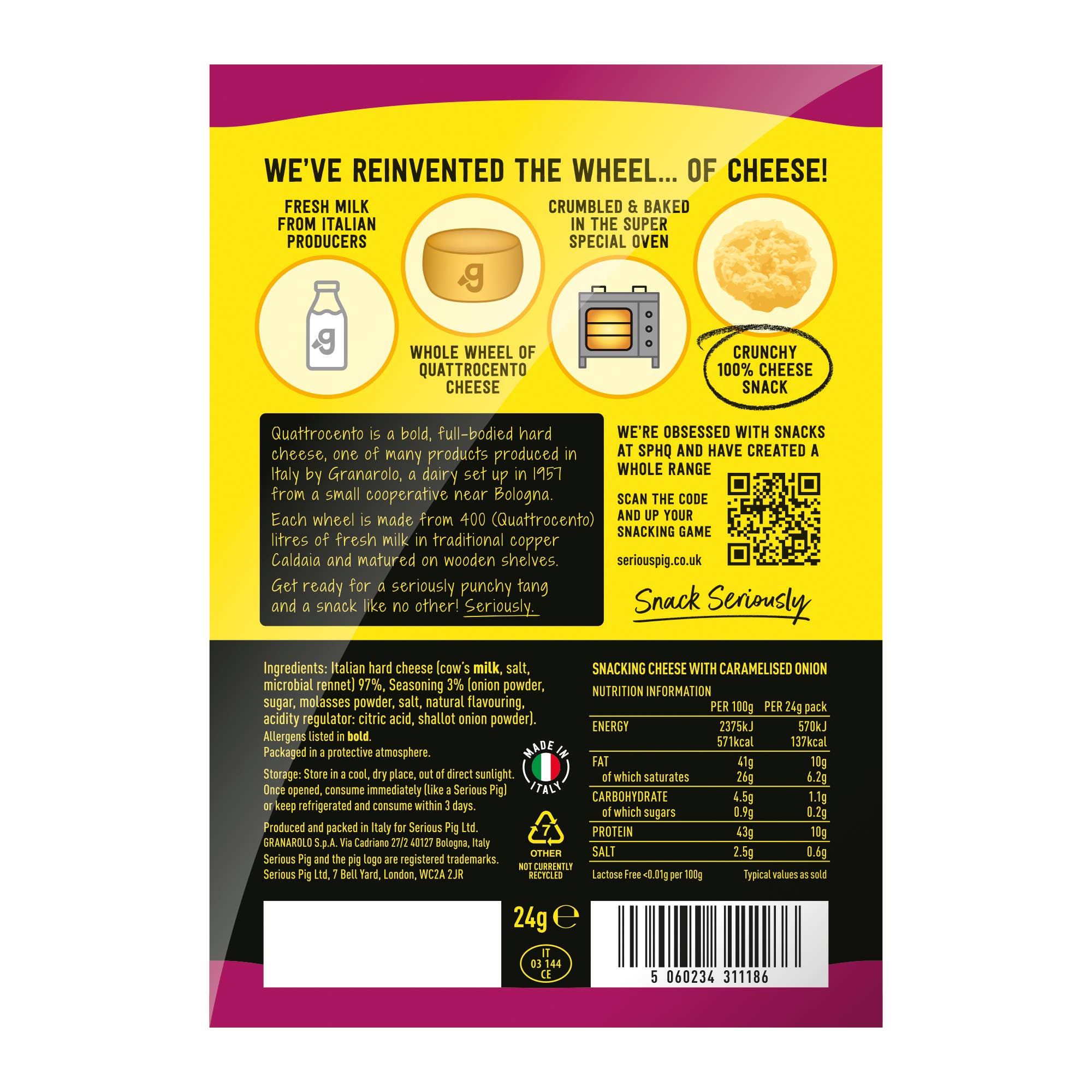 Serious Pig – wholesale Cheese – Crunchy Snacking Cheese with Caramelised Onion (24 x 24g) 3