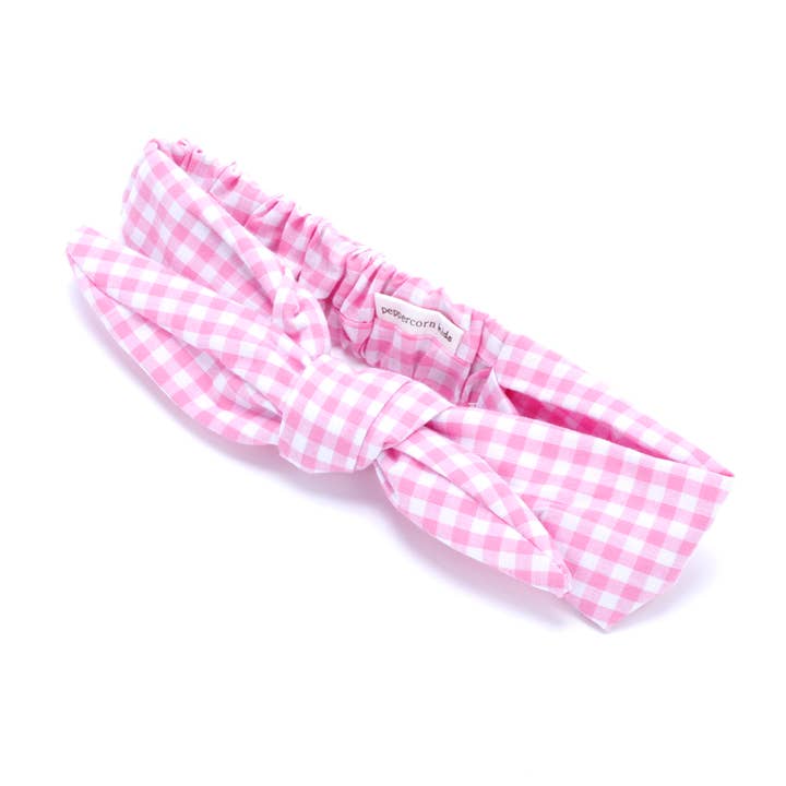 Little Girls Bow Headband - Gingham for wholesale by Peppercorn Kids