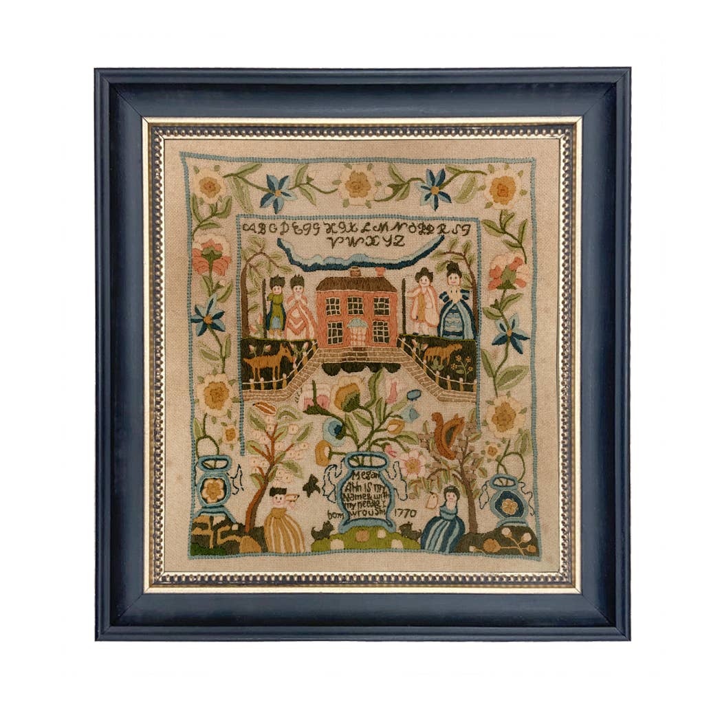 Madison Bay Co. - Historical Home Decor Reproductions – wholesale Konsttryck – Megan Ann 1770 broderiprint med nålmärkesmotiv0