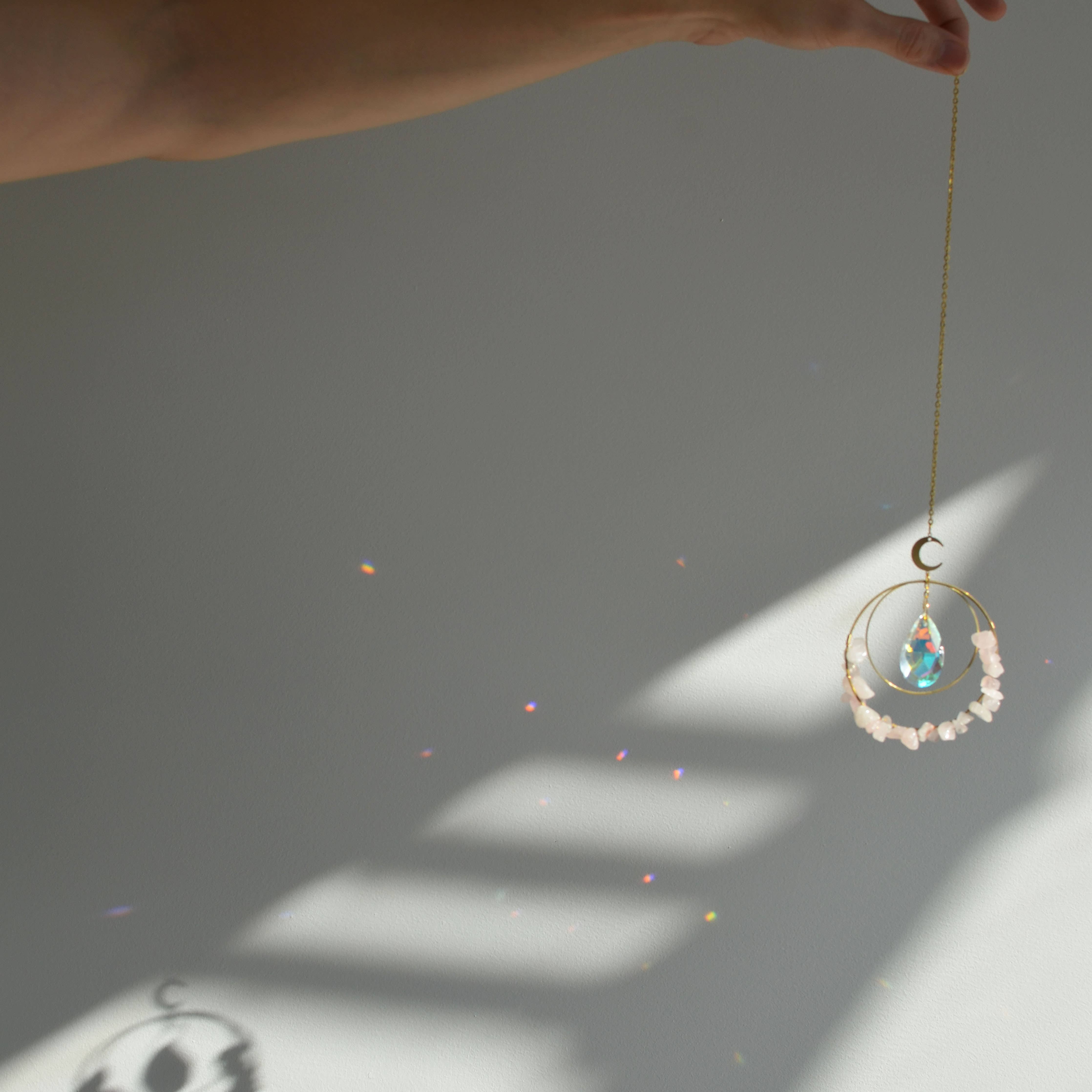 Cedar and Myrrh - Wholesale Suncatcher - Rose Quartz & Crystal Suncatcher2