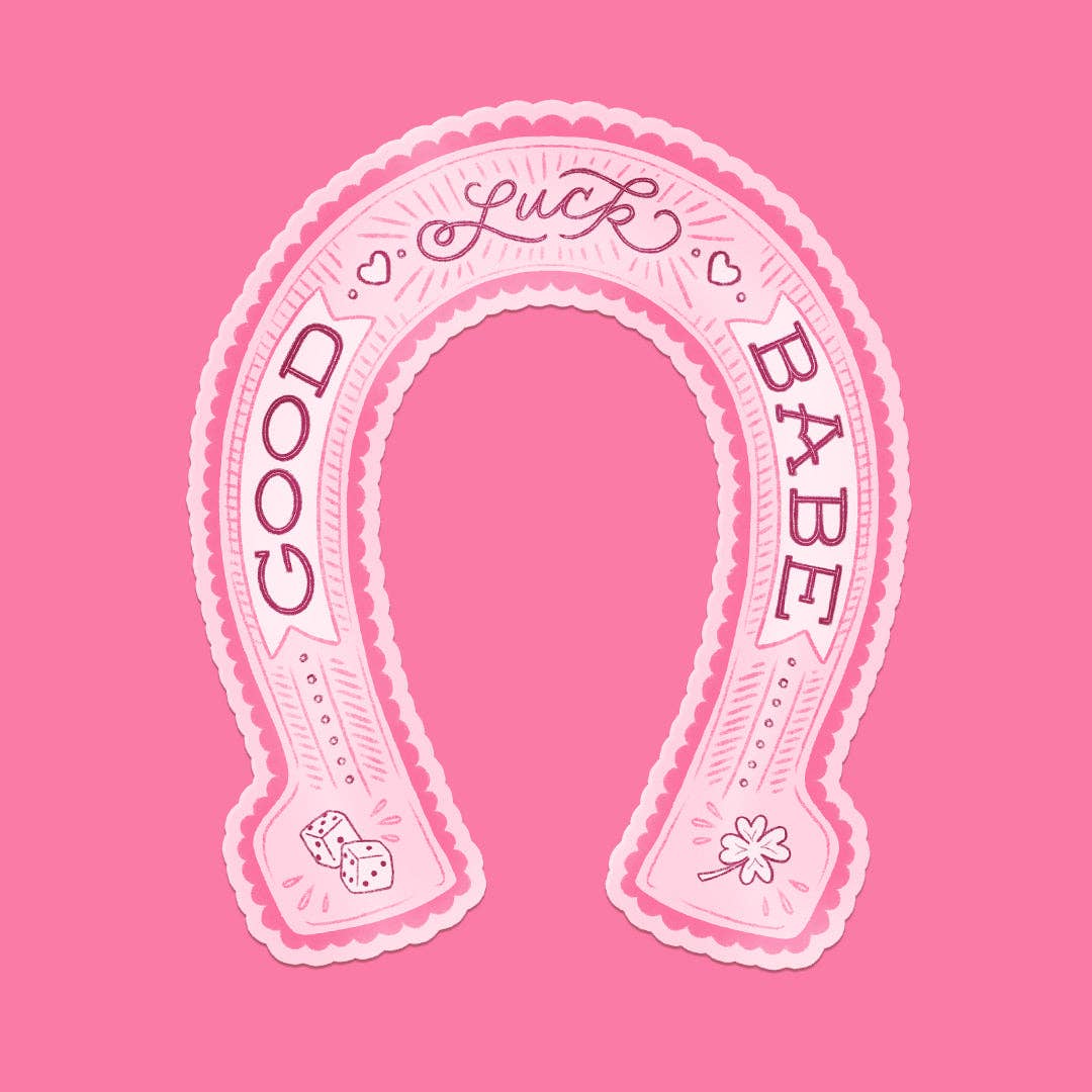 A Fink & Ink - Venta al por mayor Pegatina - Pegatina de vinilo de herradura de la suerte "Lucky" para buena suerte, cariño.2