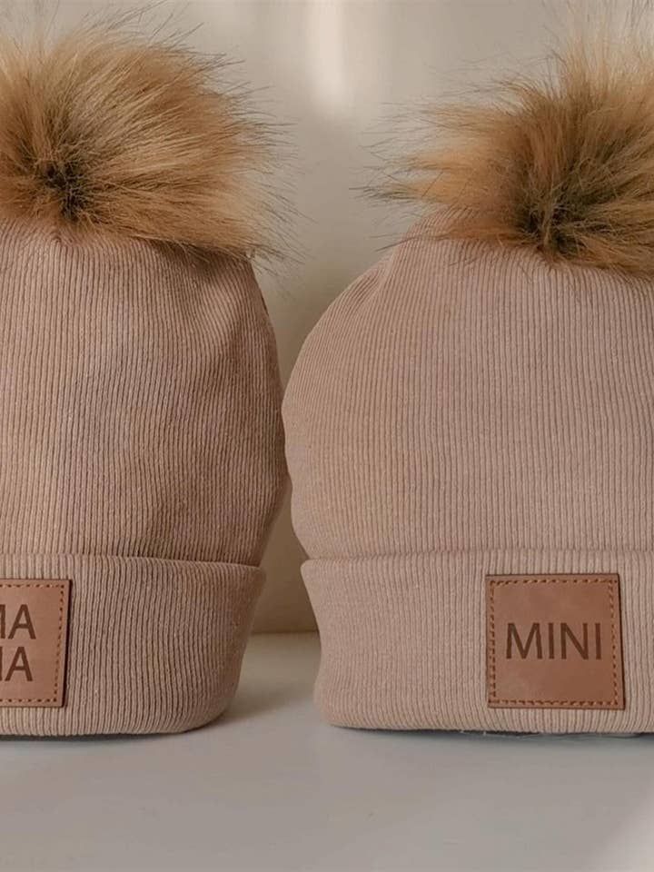 Gorro Mama Mini Mocca, juego de 2 para venta al por mayor de Baby Laurel Organics