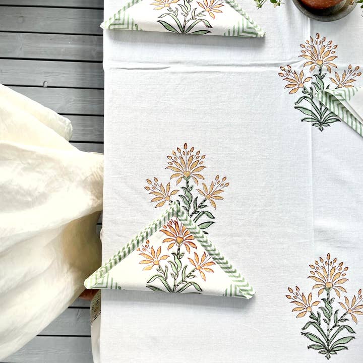 The Fairnest - Wholesale Tablecloth - Kirsten Hand Block Print Table Cloth3