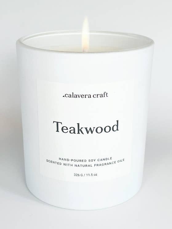 Teakwood Soy Candle - 11.5 oz for wholesale by Calavera Craft