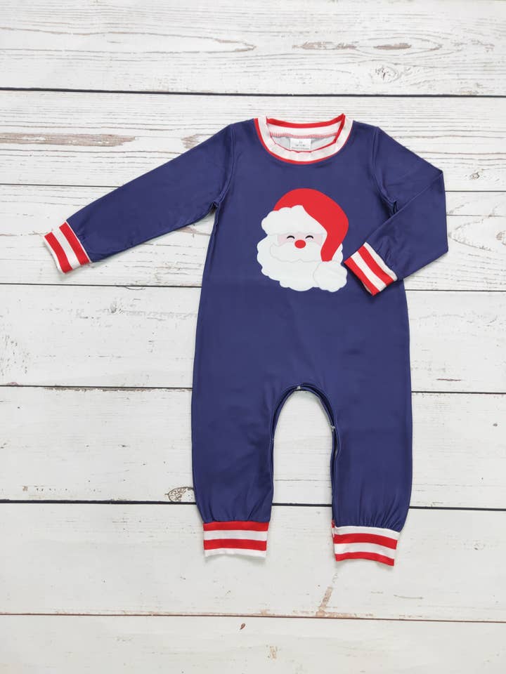 sassy kids palace - Wholesale Jumpsuit - Baby - Baby Santa Print Christmas Romper0