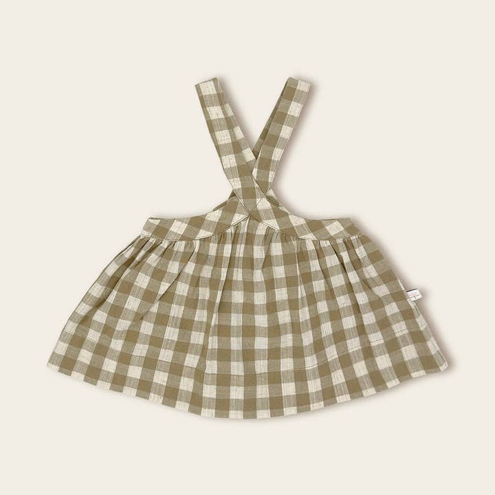 The Lichen Gingham Pinafore for wholesale by Lillies Dream