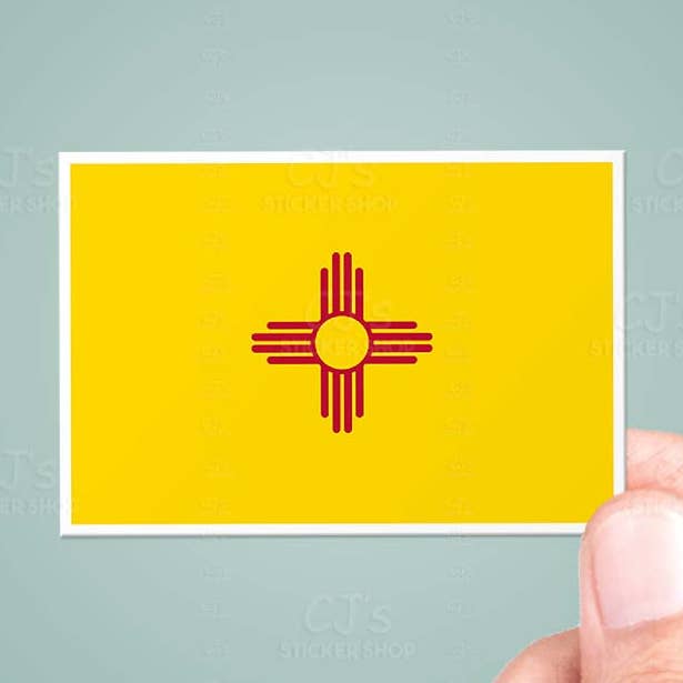 New Mexico NM State Flag Sticker for wholesale by CJ's Sticker Shop